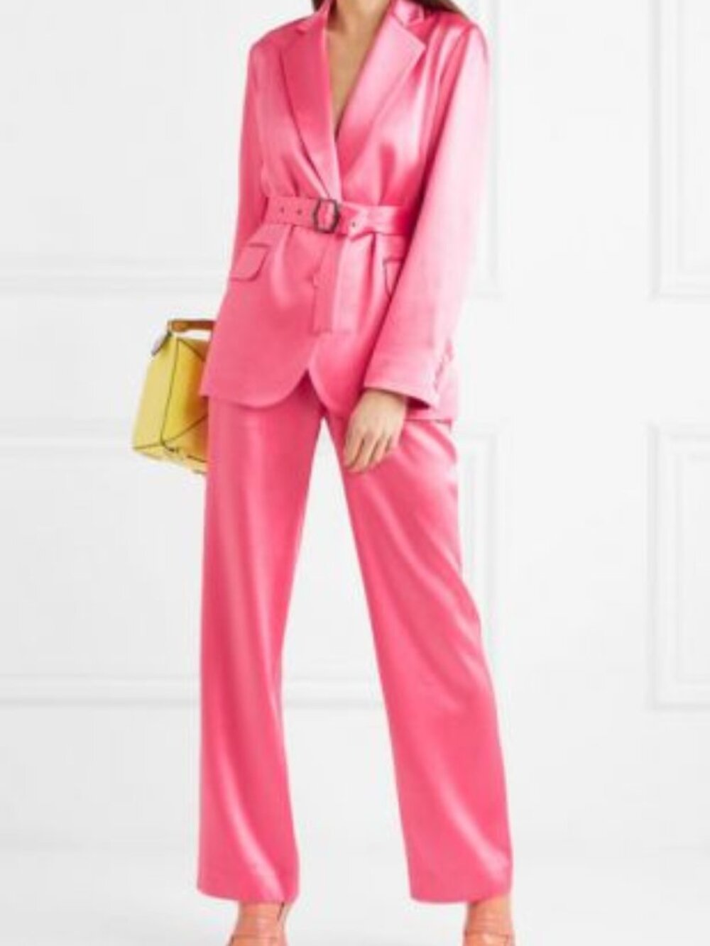 SIES MARJAN PINK SATIN TUXEDO SUIT